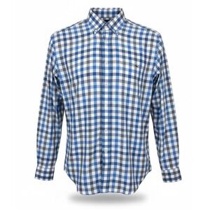 Vineyard Vines Tucker Shirt Men's XL Blue Gray White Big Check‎ Slim Fit Cotton